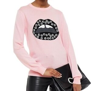 Mark Lupfer Mia Merino Wool Daisy lip sweater Size Small New With Tags
